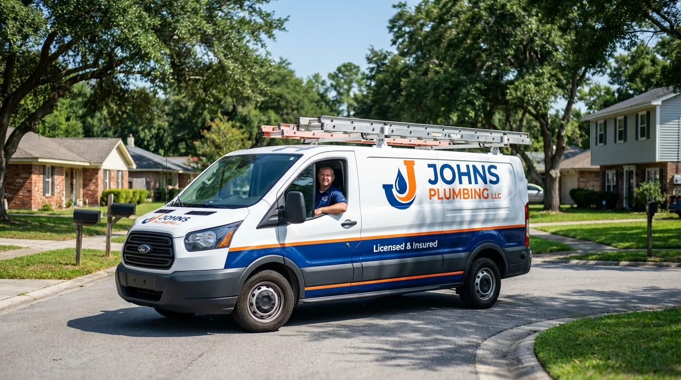 Johns Plumbing LLC service van in Altamont, NY