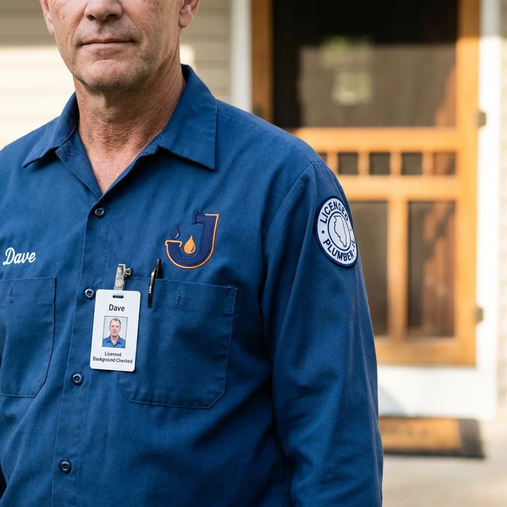 Licensed plumber showing ID badge in Altamont, NY